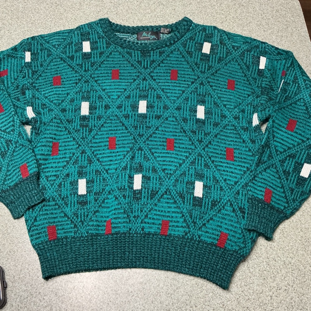 Melange Teal Knit Sweater